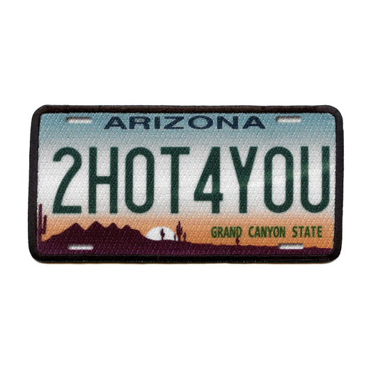 Arizona 2Hot License Plate Patch Grand Canyon State Embroidered Iron On 