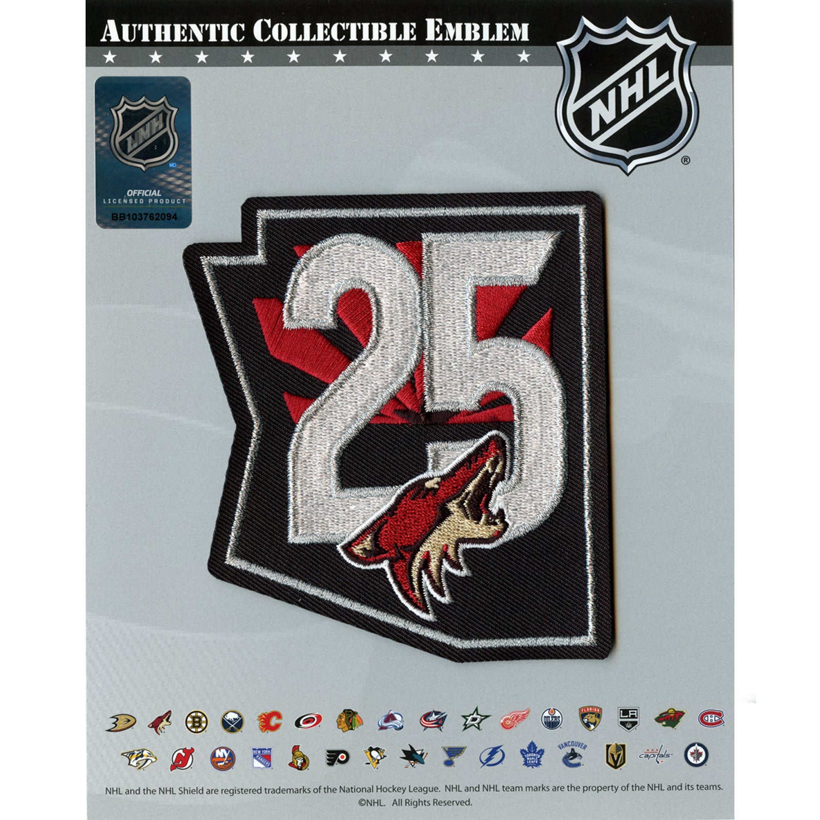 Coyotes celebrate 25th anniversary with jersey patches, center ice