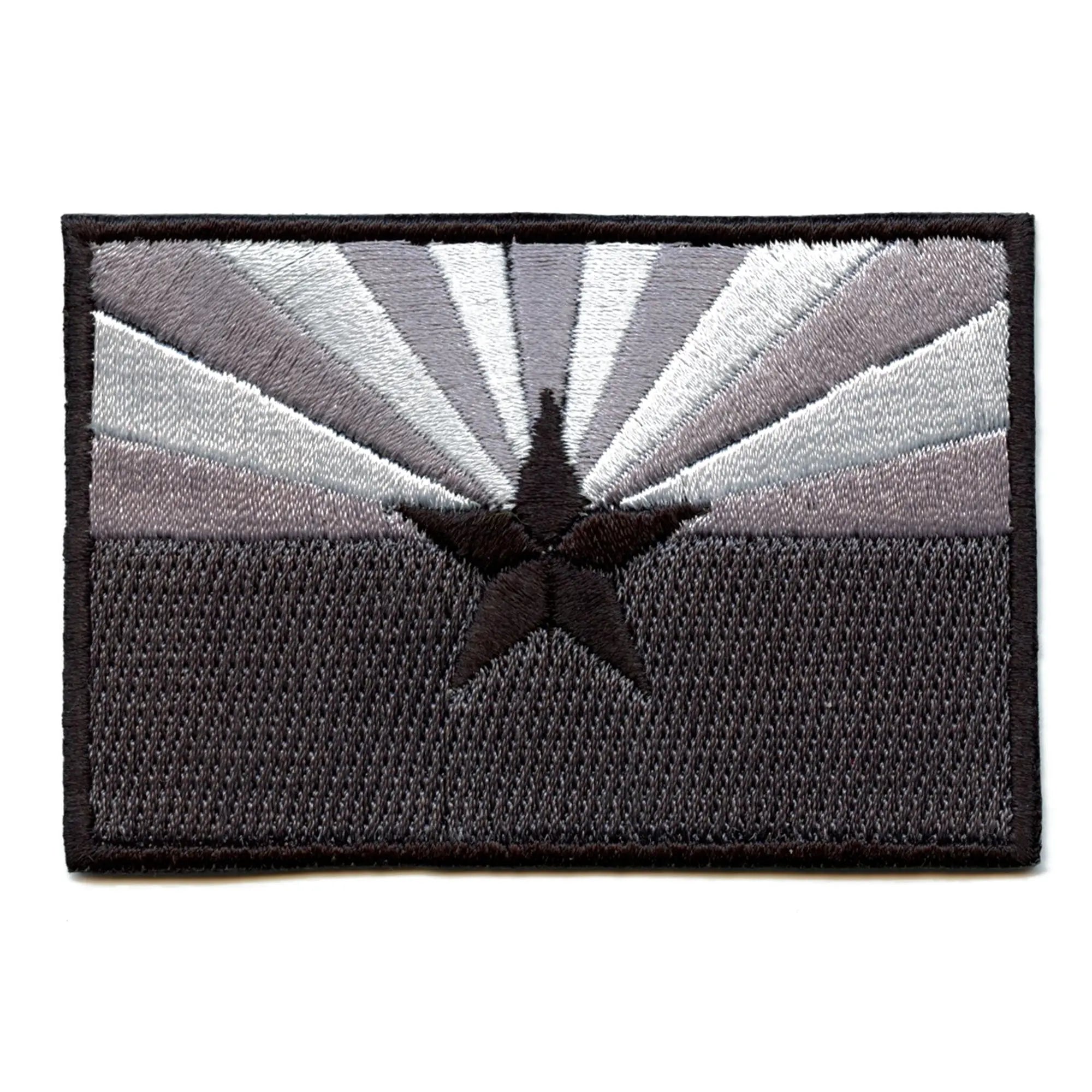 Arizona State Flag Grayscale Embroidered Iron On Patch