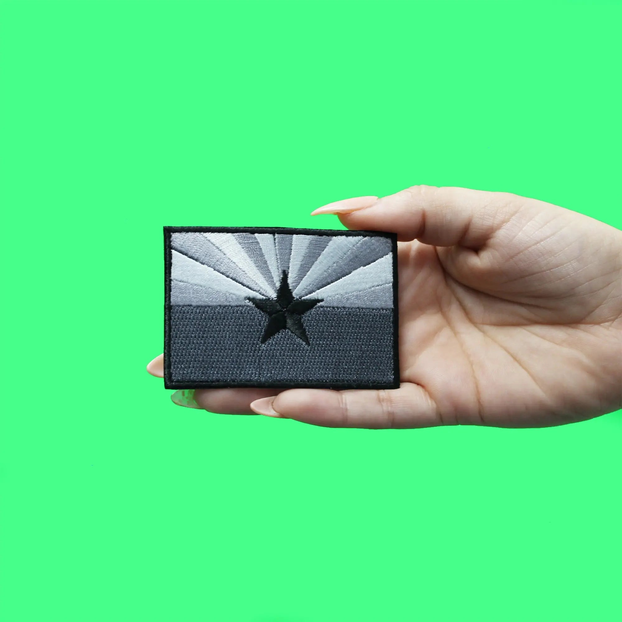 Arizona State Flag Grayscale Embroidered Iron On Patch