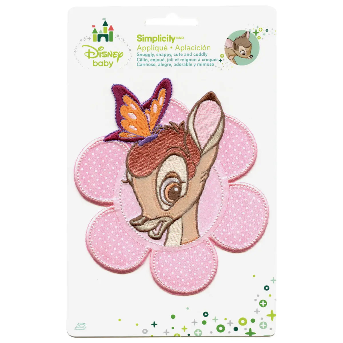 Disney Bambi With Butterfly In Flower Embroidered Applique Iron On Patch