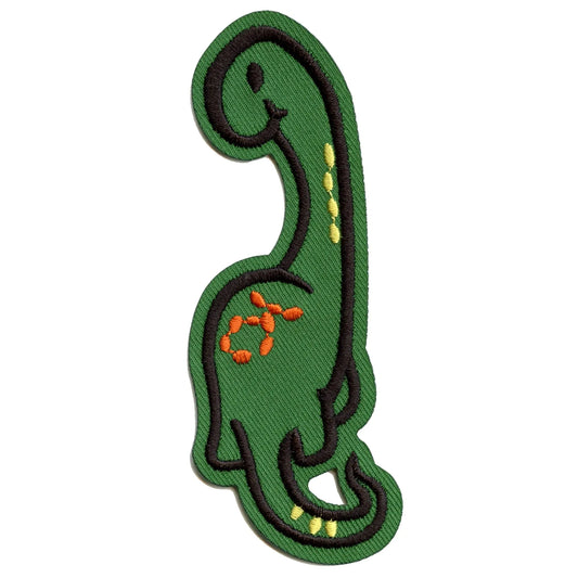 Baby Skinny Brontosaurus Dinosaur Embroidered Iron on Patch