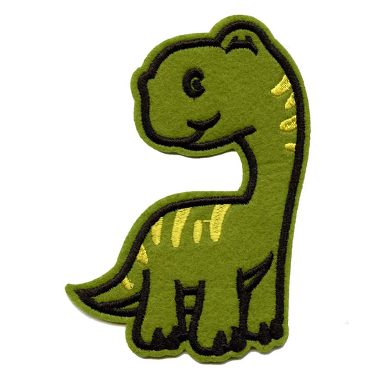 Baby Striped Brontosaurus Dinosaur Embroidered Iron on Patch