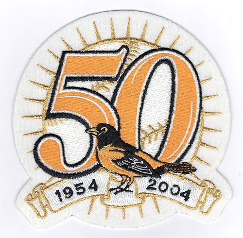 BALTIMORE ORIOLES 50th Anniversary (1954 - 2004) 4 x 4 Official Jersey  Patch