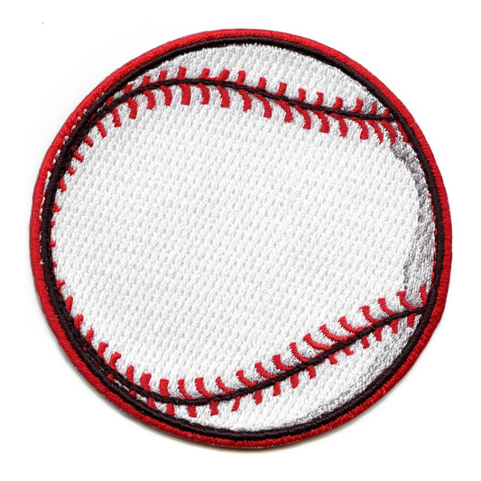 Baseball Patch Red Border Embroidered Iron On 