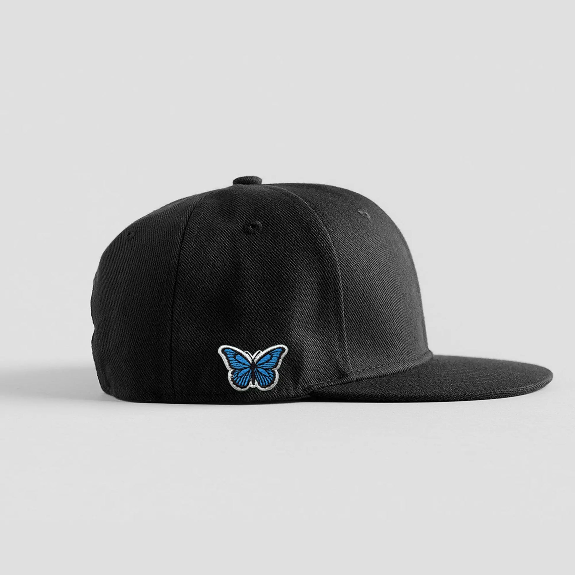 Blue Butterfly Hat Patch Embroidered Iron On