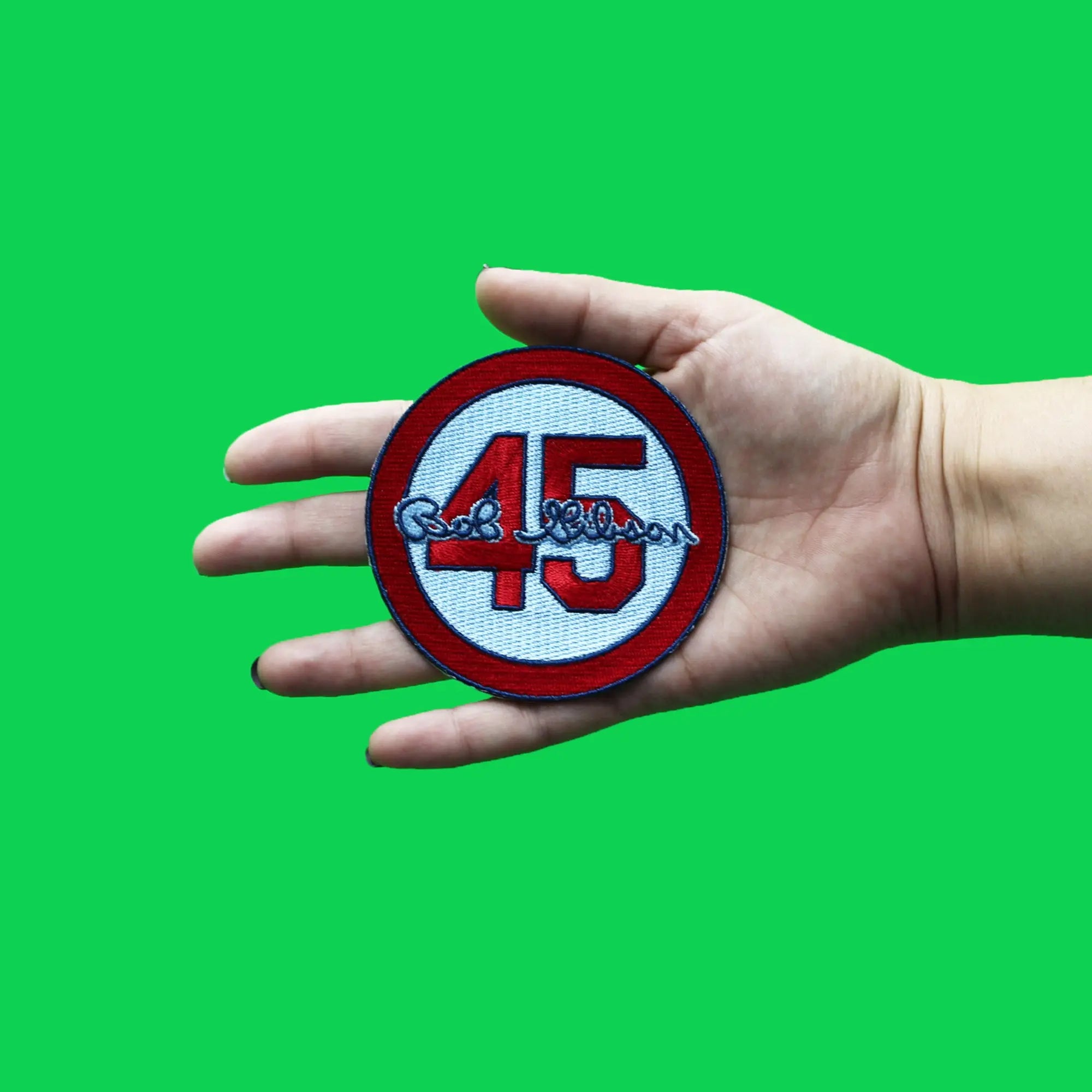 Bob Gibson 45 Memorial St. Louis Cardinals Embroidered Patch (Blue)