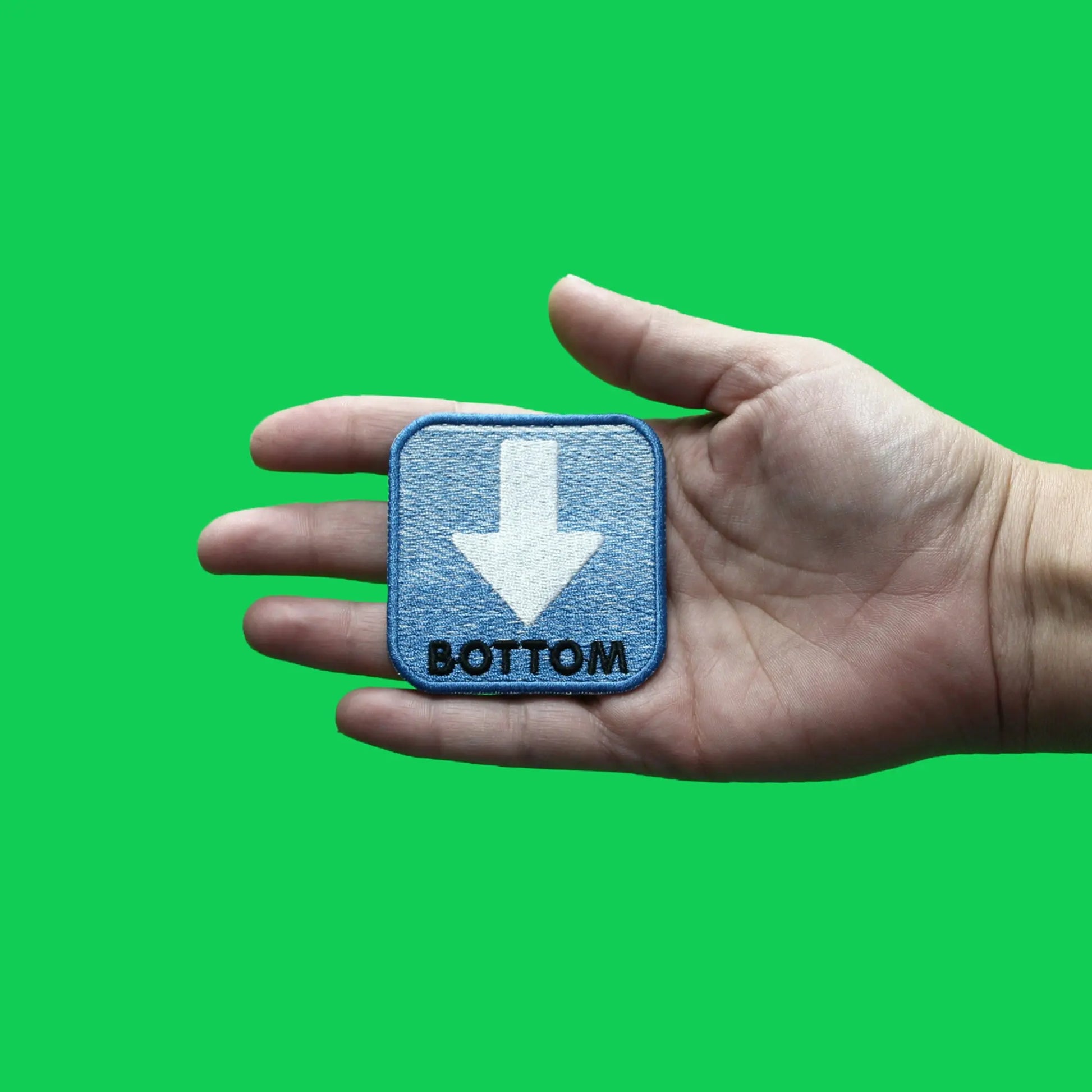 Bottom Arrow Tag Emoji Patch Pride Role Preference Embroidered Iron On
