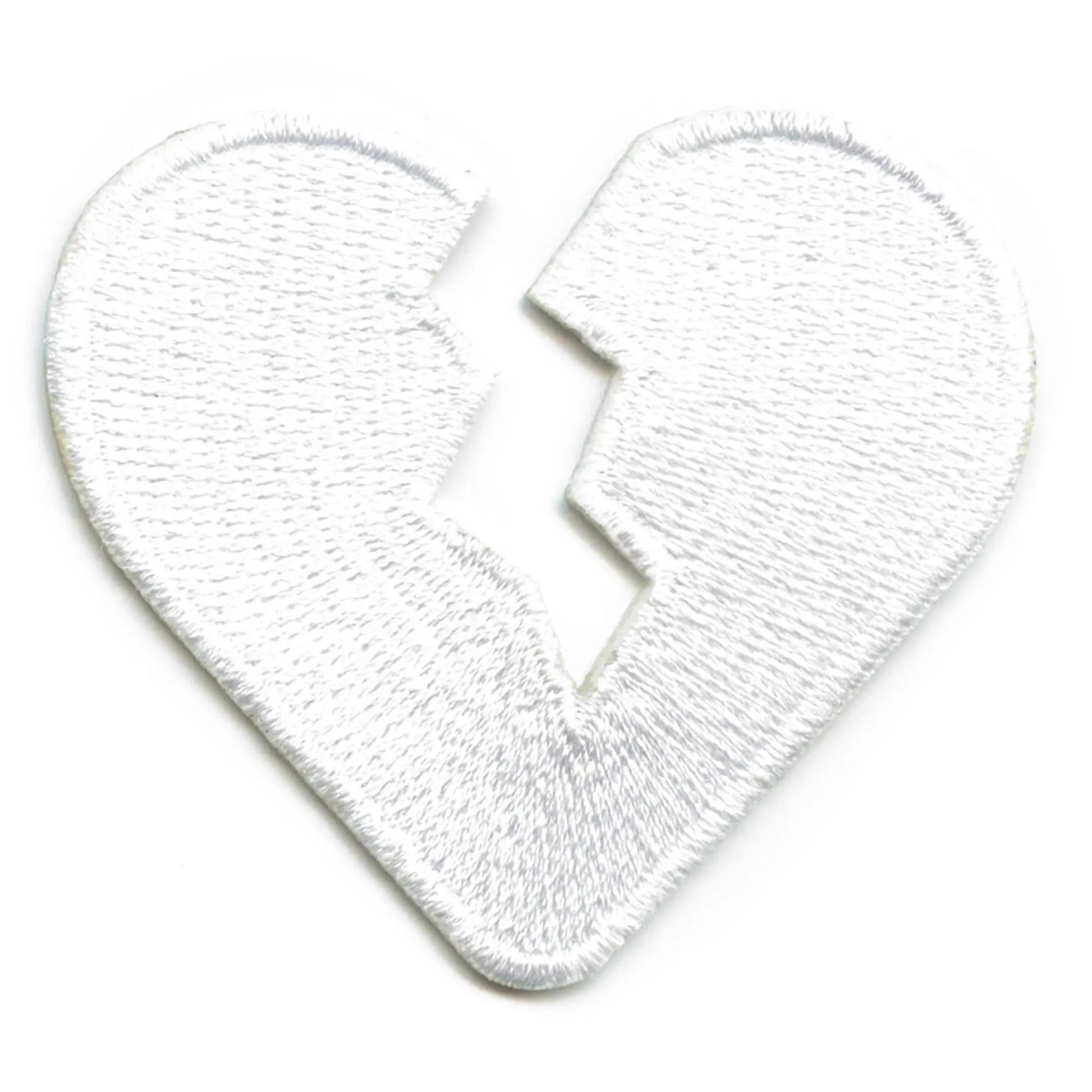 Small Broken Heart Embroidered Iron On Patch