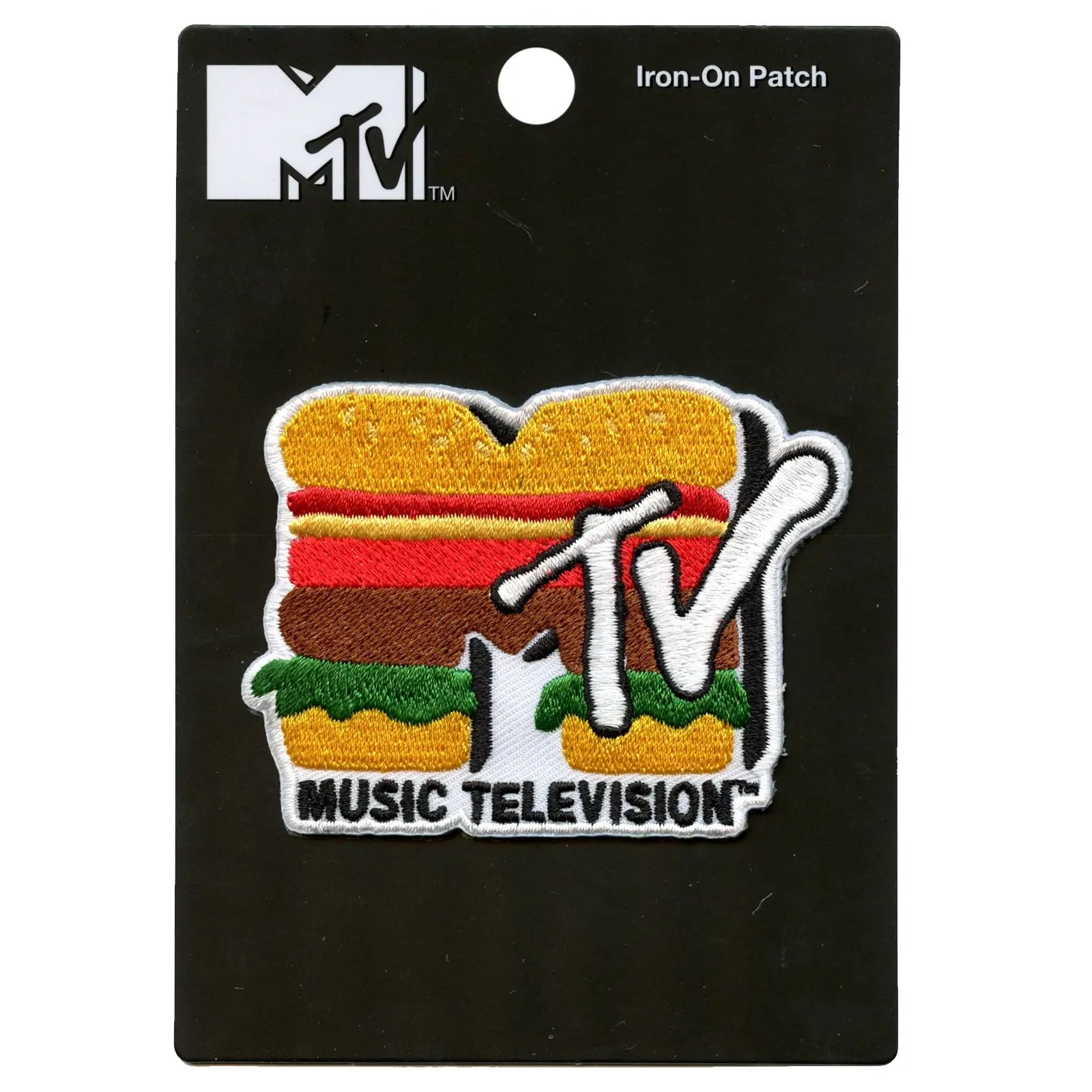 Official MTV Hamburger Logo Embroidered Iron On Patch