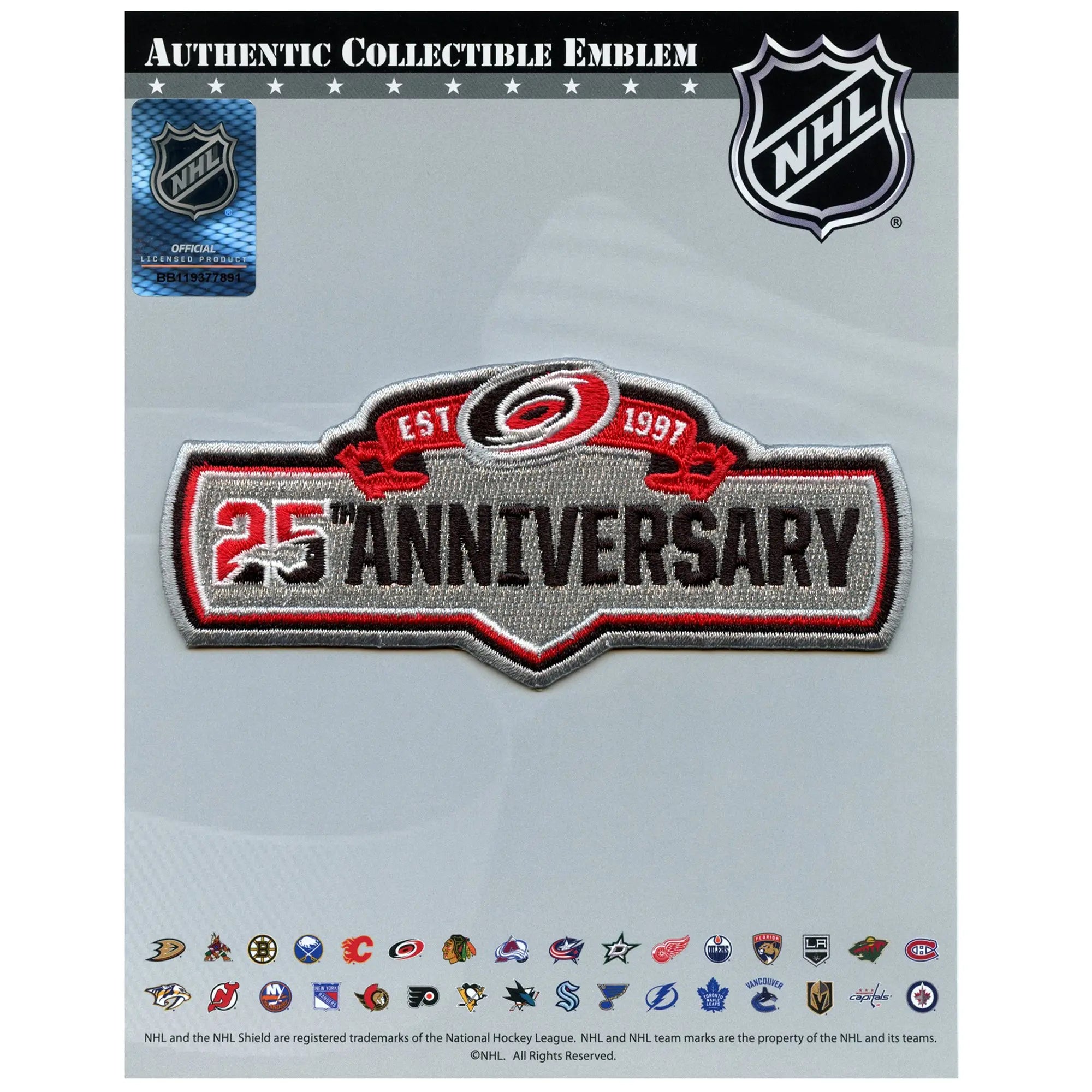 Carolina Hurricanes 25th Anniversary Jersey Patch 2022-23 – Patch Collection