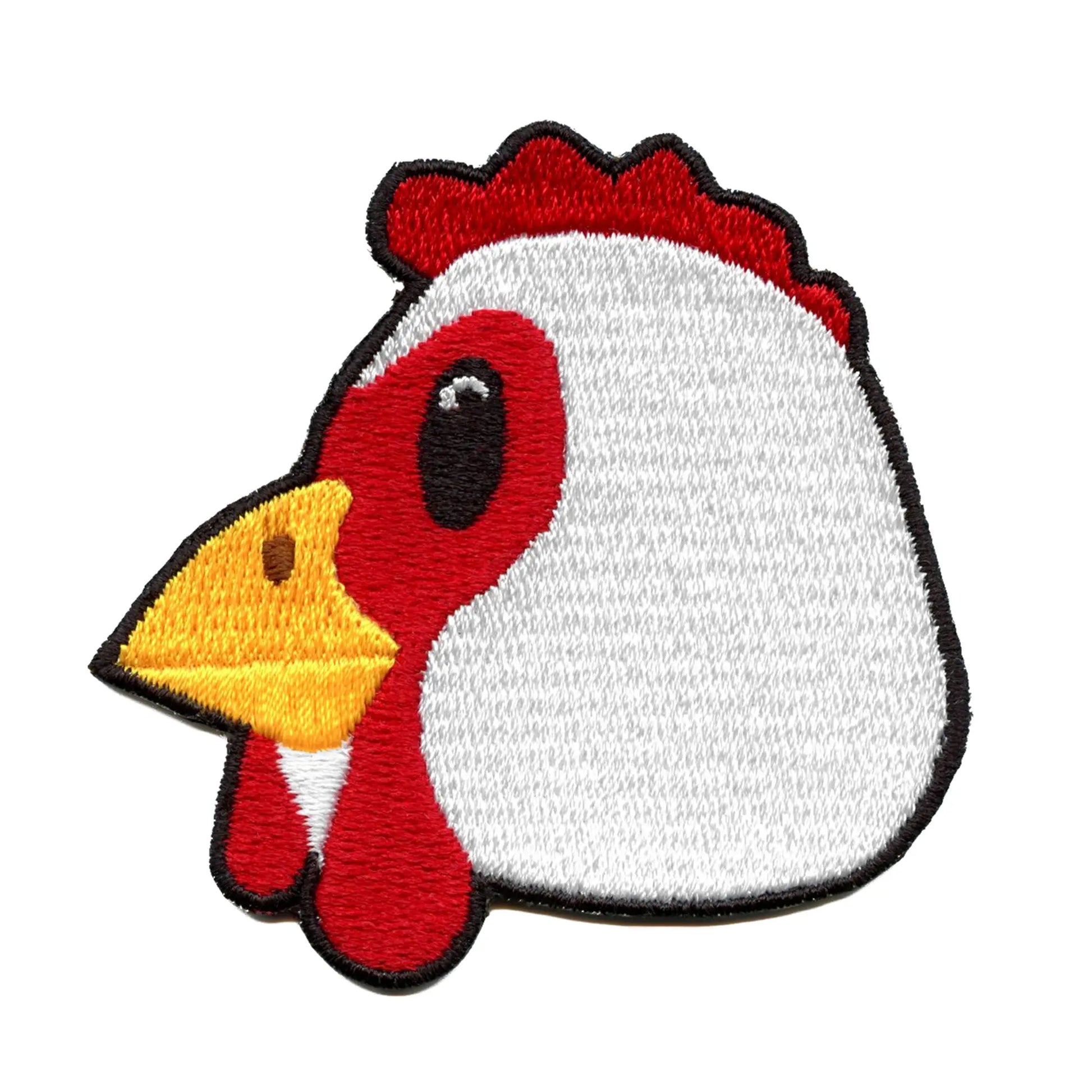Chicken Head Emoji Patch Keyboard Animal Text Embroidered Iron On 