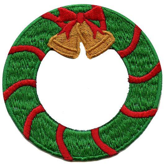 Decorated Christmas Wreath Embroidered Iron On Patch 