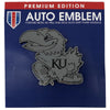 Kansas Jayhawks Premium Solid Metal Chrome Plated Car Auto Emblem 