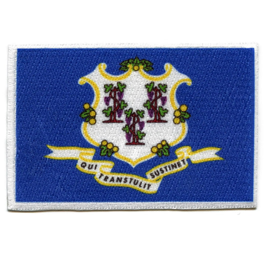 Connecticut Patch State Flag Embroidered Iron On