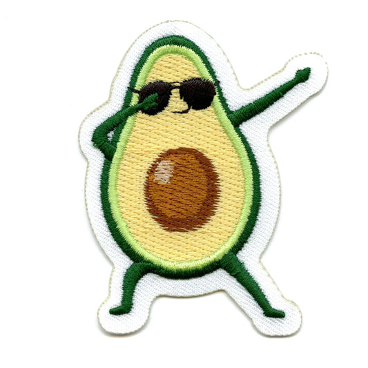 Dabbing Avocado Embroidered Iron On Patch 