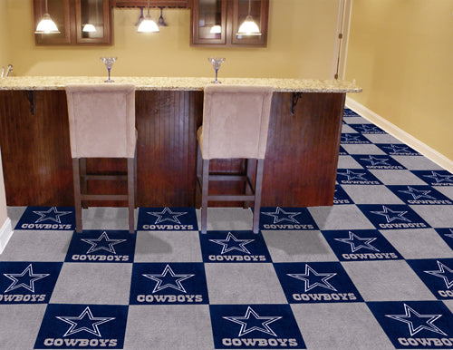 Dallas Cowboys NFL Carpet Tiles 20-Pack 18" x 18" 