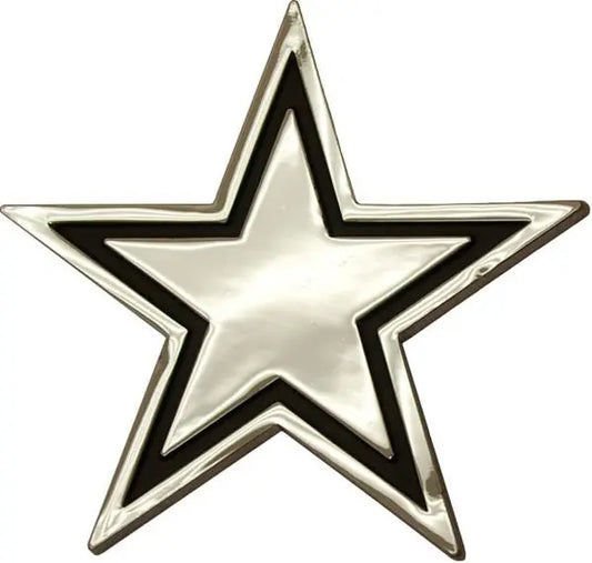 Dallas Cowboys Premium Solid Metal Star with Outline Car Auto Emblem 