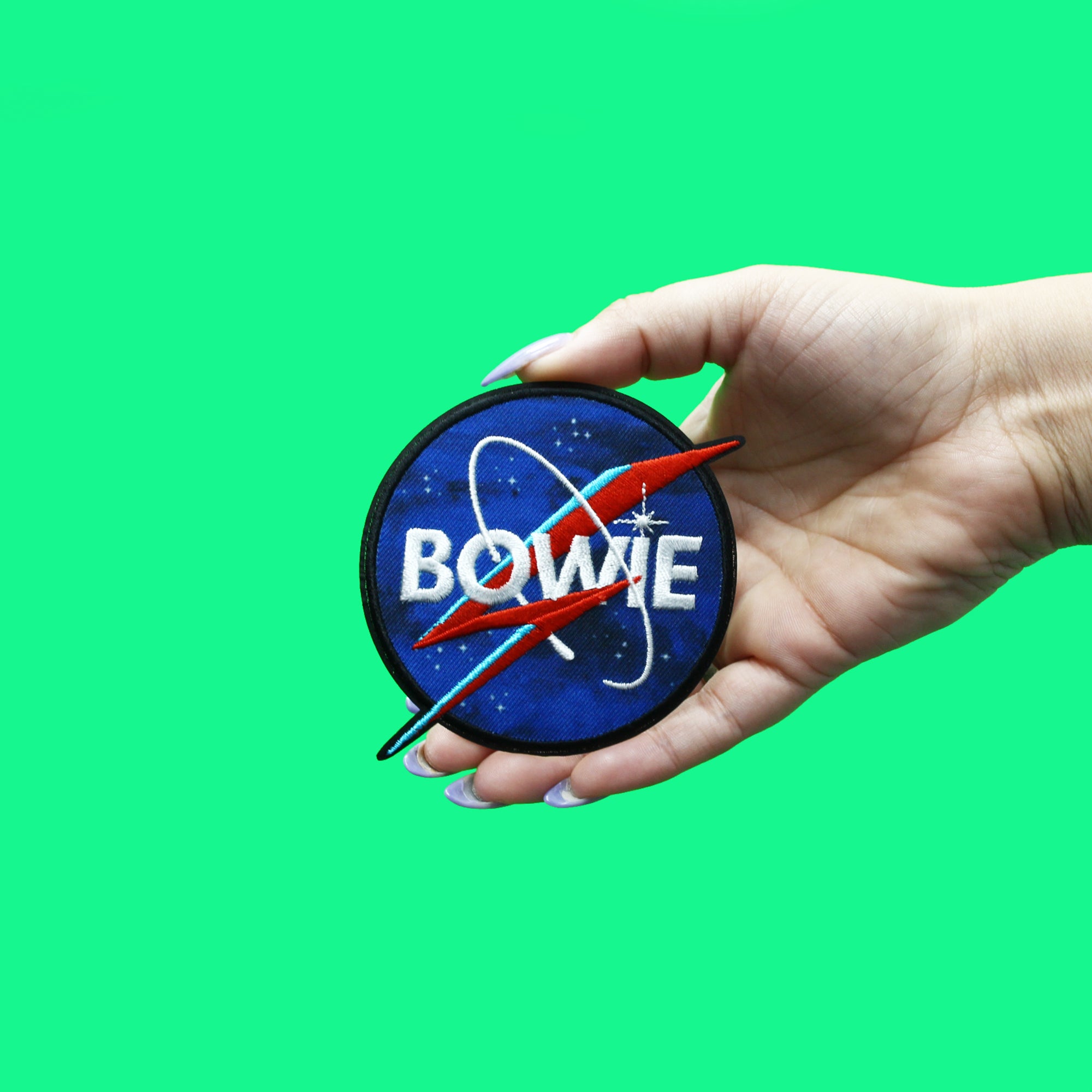 Official David Bowie Patch NASA Bolt Embroidered Iron On