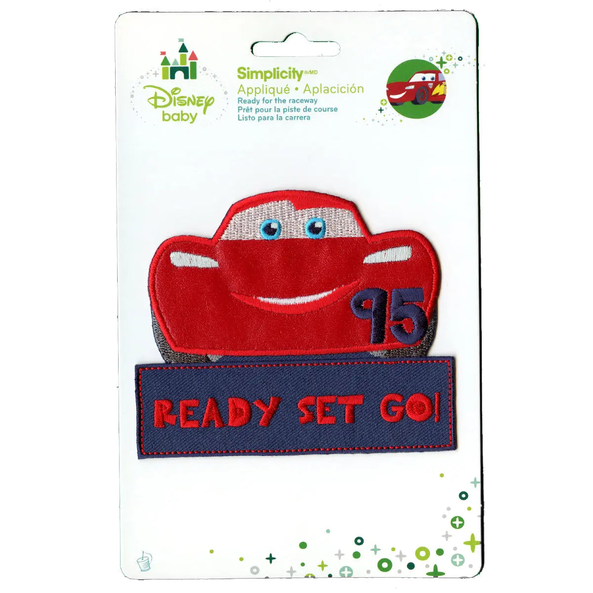 Disney Cars Lightning McQueen Ready Set Go Embroidered Applique Patch