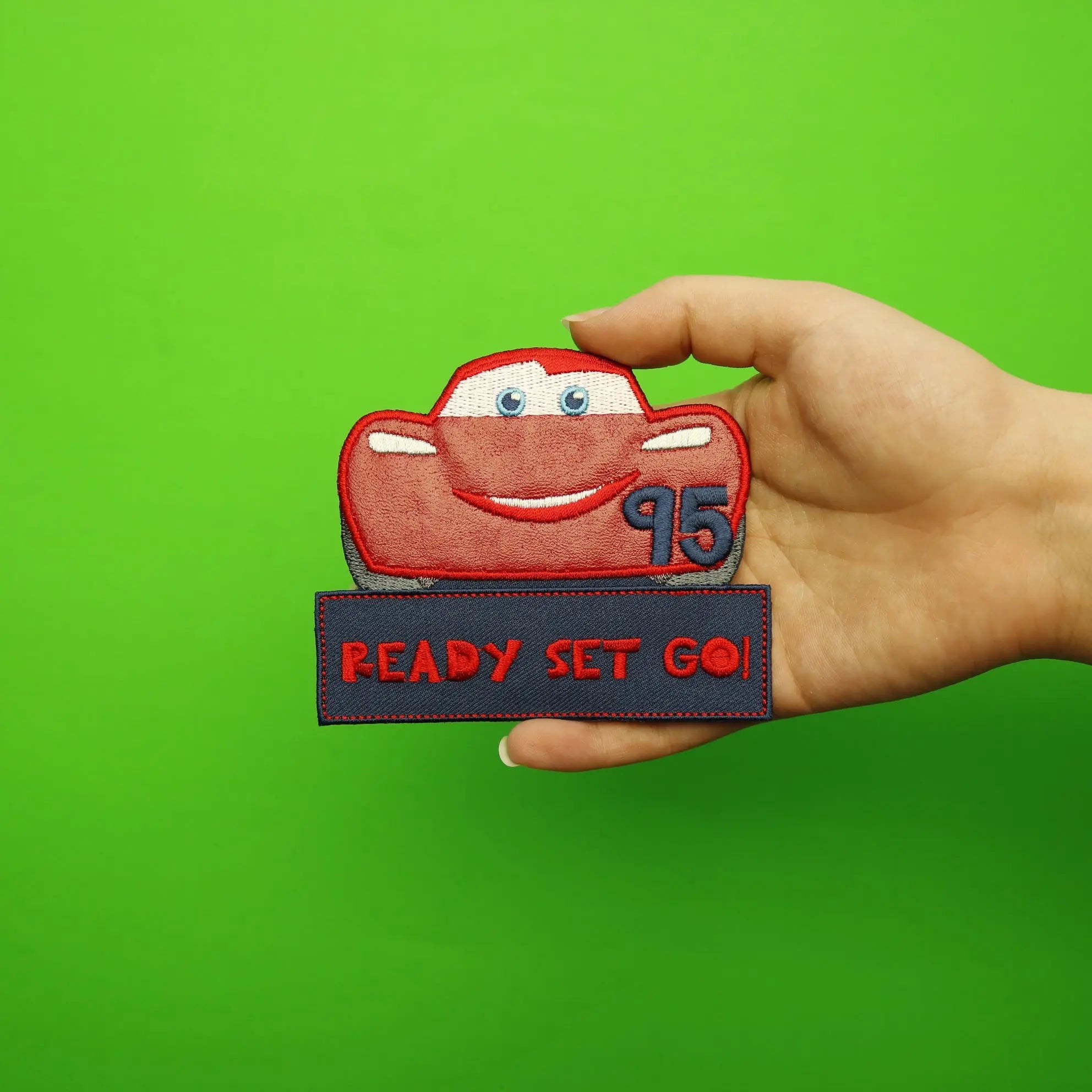 Disney Cars Lightning McQueen Ready Set Go Embroidered Applique Patch