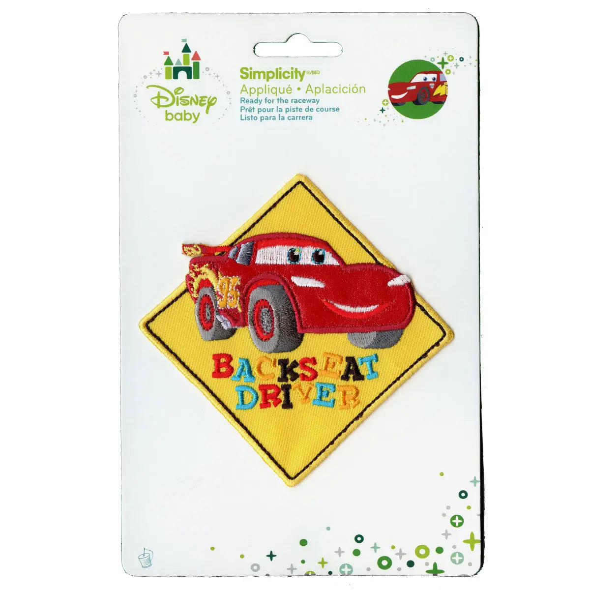 Disney Cars "Backseat Driver" Embroidered Applique Patch