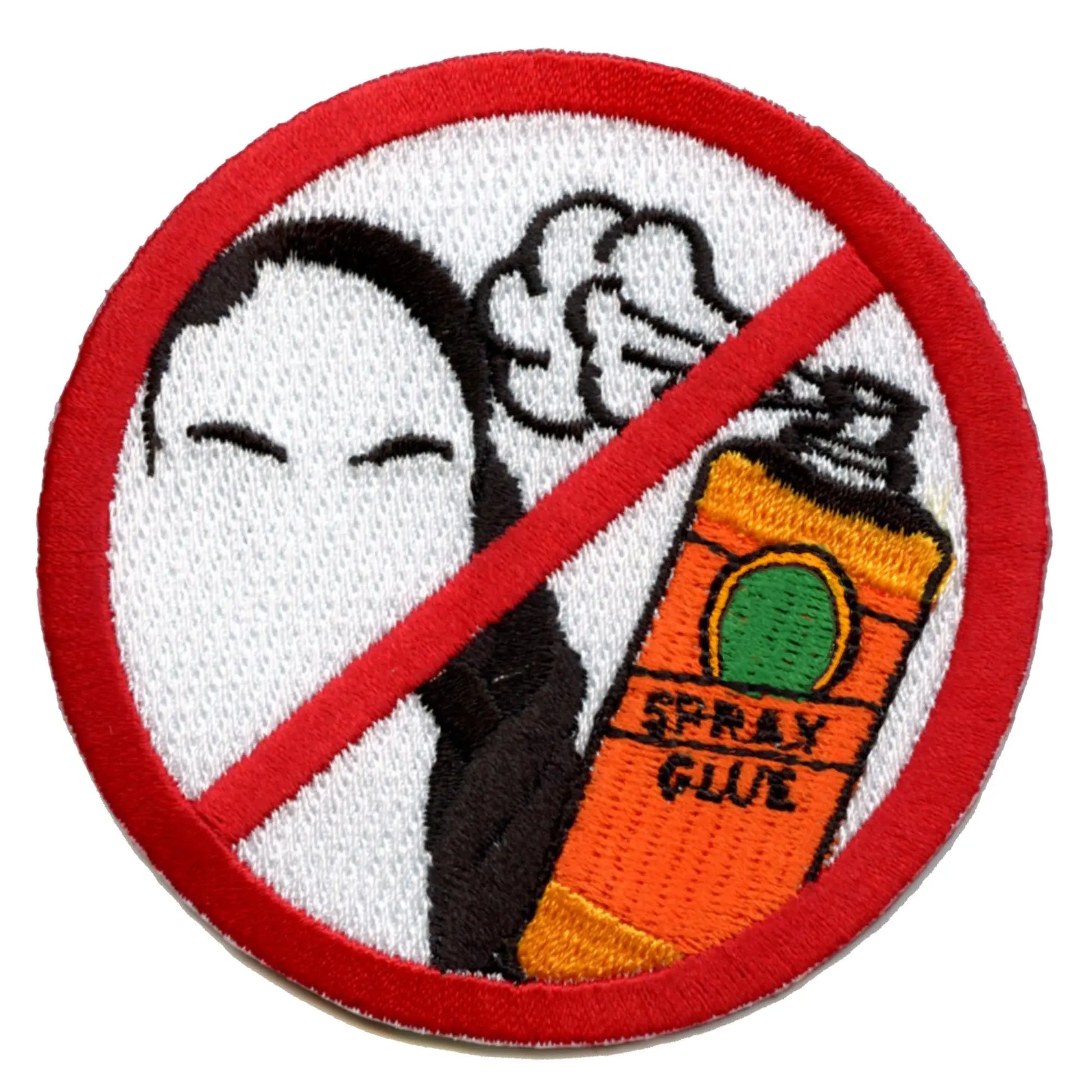 Don't Spray In Hair Spray Glue Meme Iron On Embroidered Patch