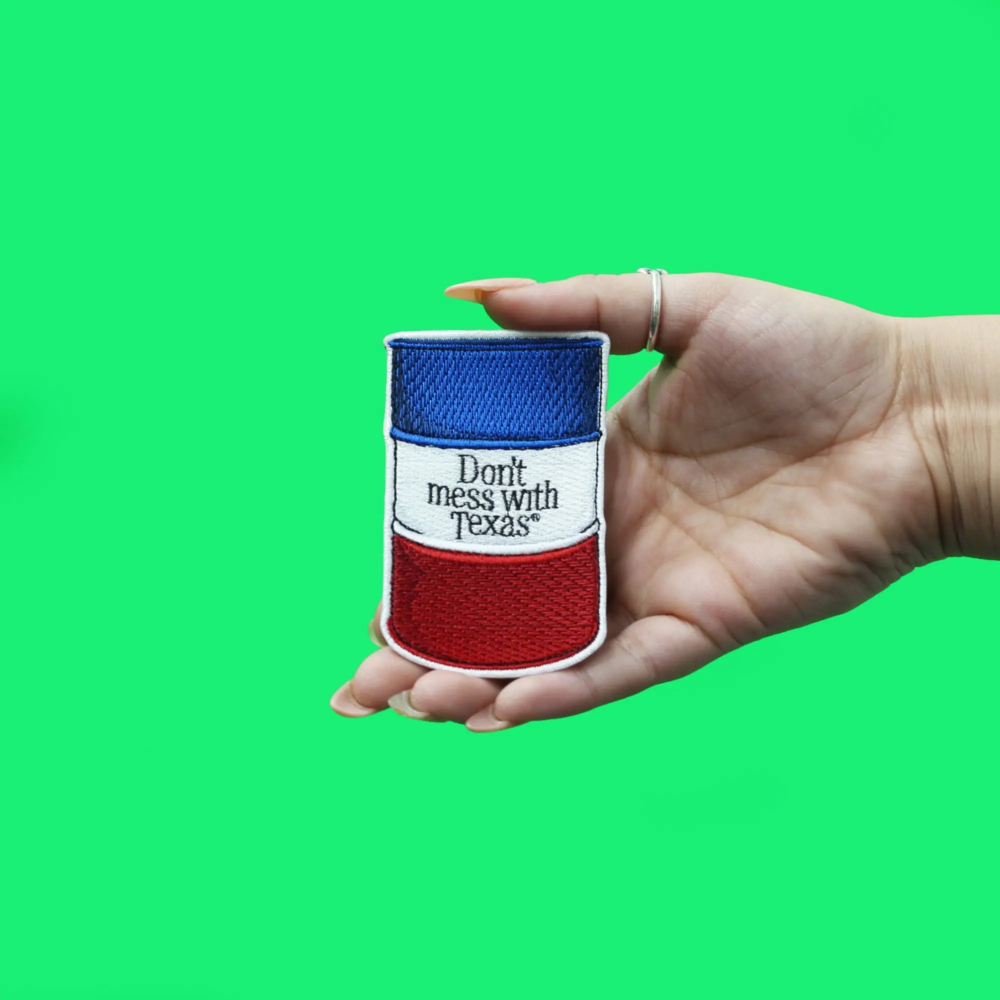 Official Don't Mess With Texas Patch Oil Barrel Embroidered Logo Iron On