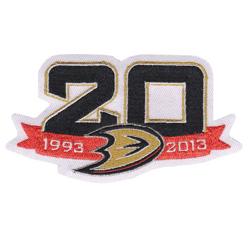 2013 Anaheim Ducks Team 20th Anniversary Season Logo Jersey Patch 