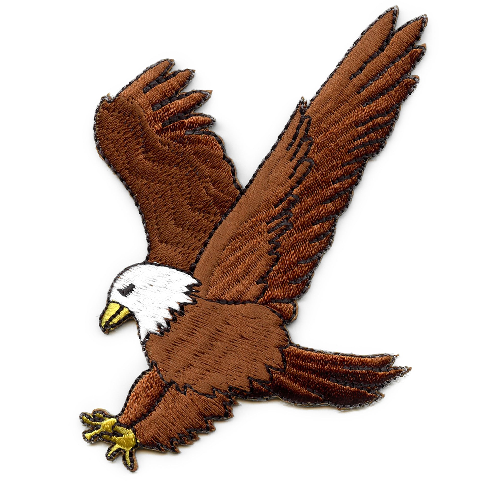 Bald Eagle Landing Embroidered Iron on Patch