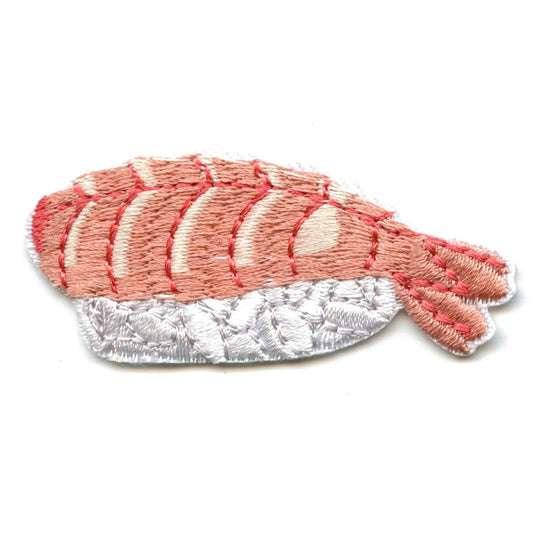 Ebi Shrimp Sushi Embroidered Iron On Patch