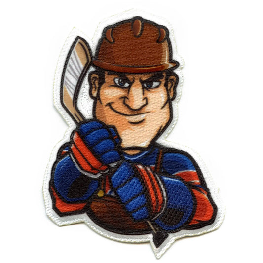 Edmonton Canada Miner FotoPatch Mascot Hockey Parody Embroidery Iron On