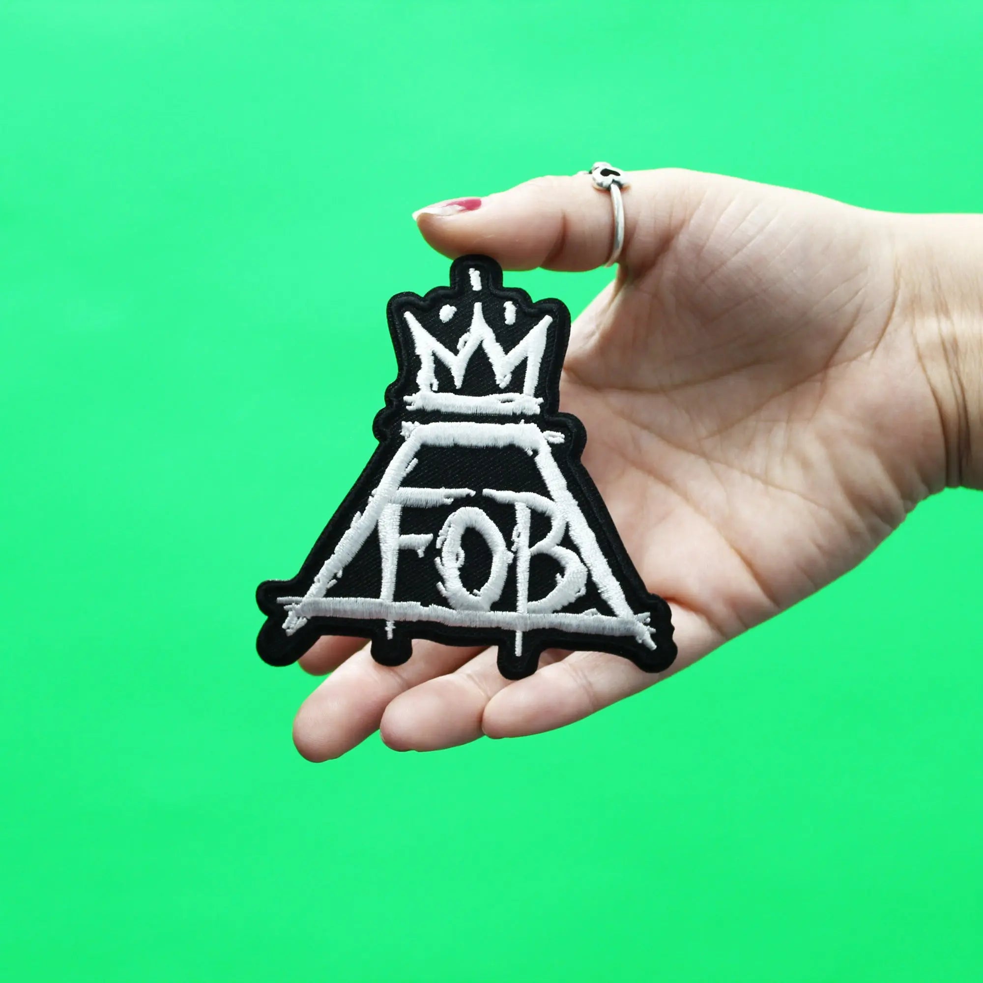 Fall Out Boy Patch FOB Crown Logo Embroidered Iron On