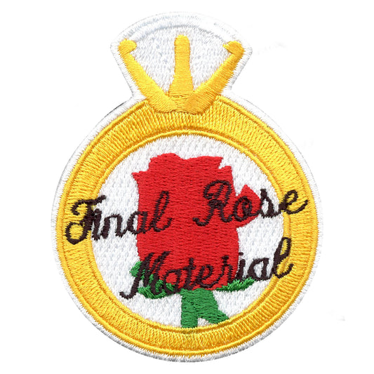 Diamond Ring "Final Rose Material" Embroidered Iron On Patch