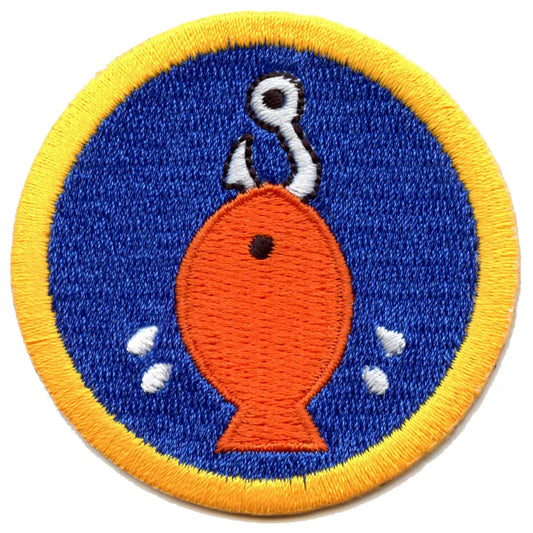 Fishing Scout Merit Badge Embroidered Iron on Patch 
