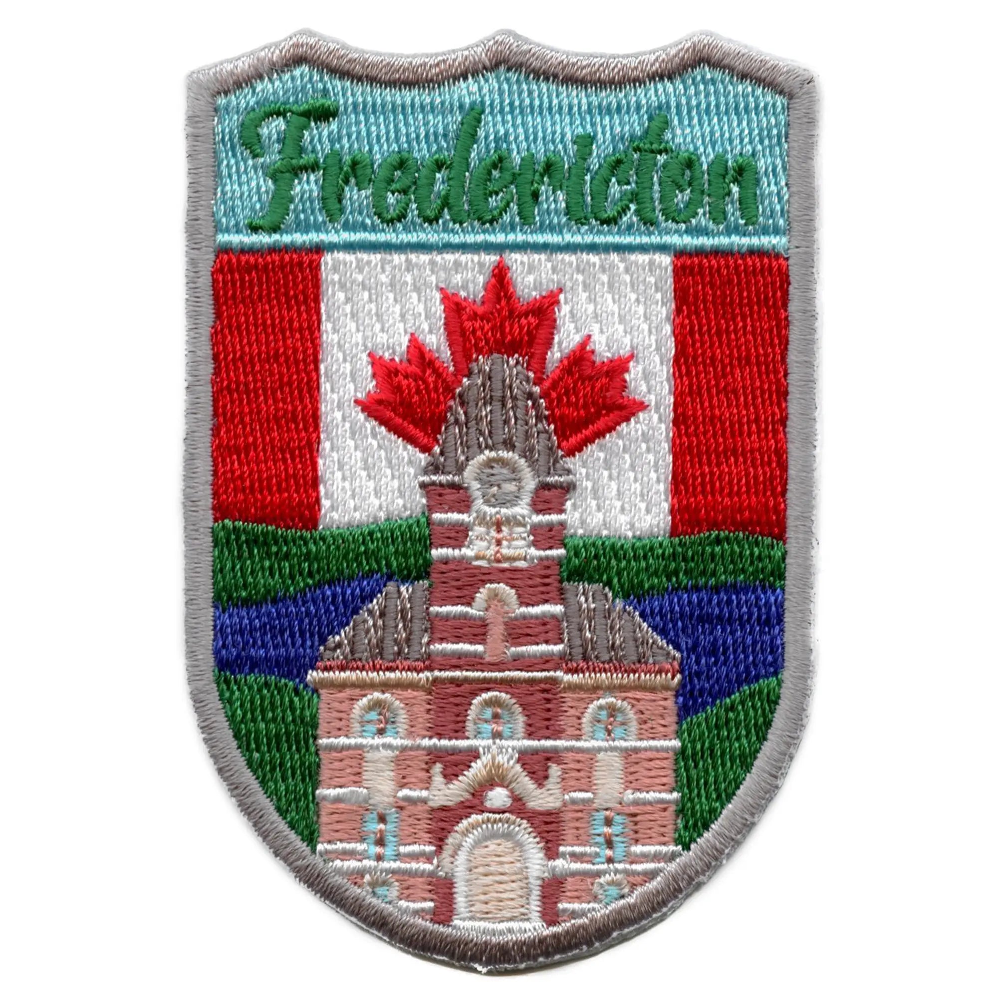 Fredericton Canada Shield Patch Travel Badge Memory Embroidered Iron On