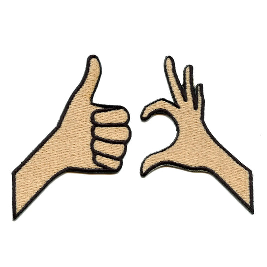Friendzone Hands Sign Patch 2 Piece Set Embroidered Iron On