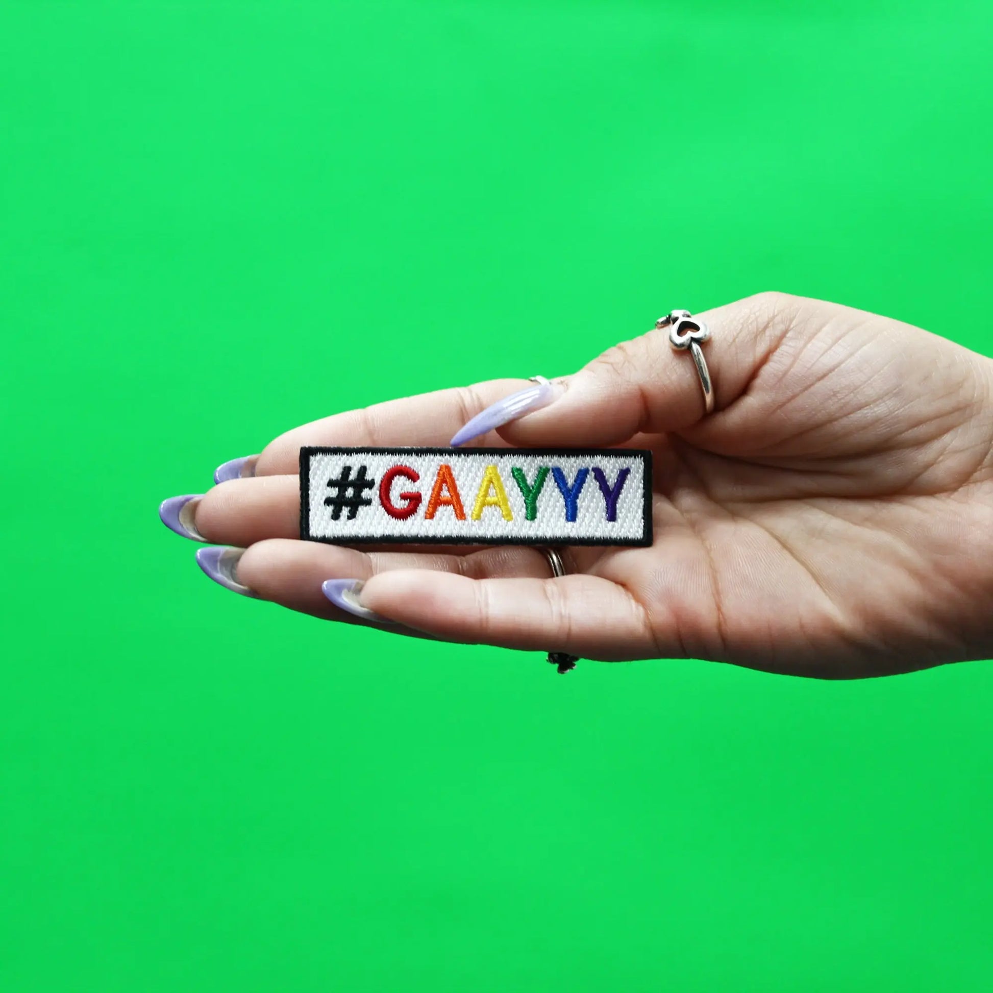 GAY Hashtag Patch LGBTQ+ Embroidered Iron On