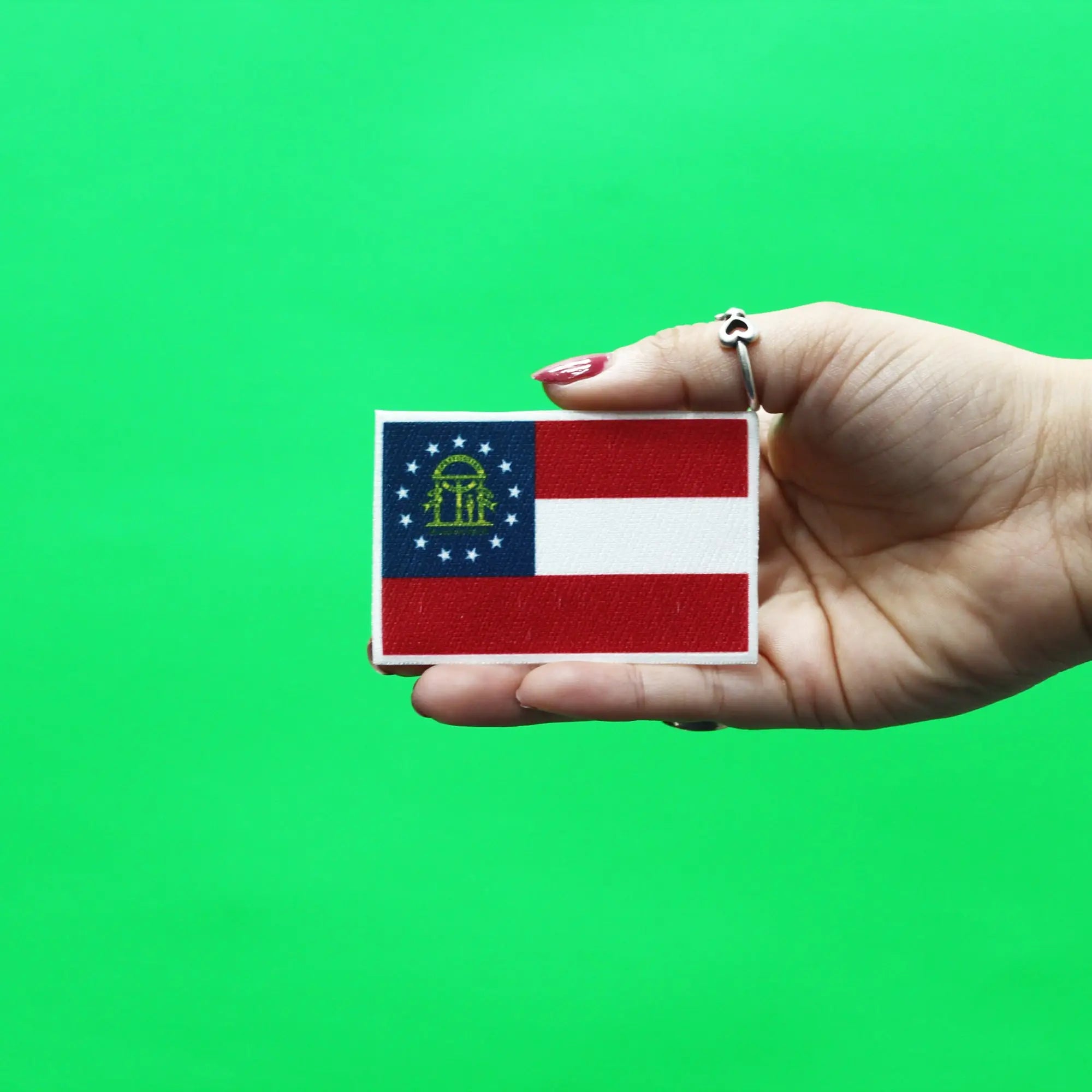 Georgia State Flag Sublimated Patch Embroidered Iron On