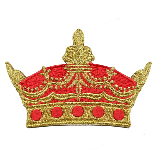 Royal Crown Metallic Embroidered Iron On Patch 