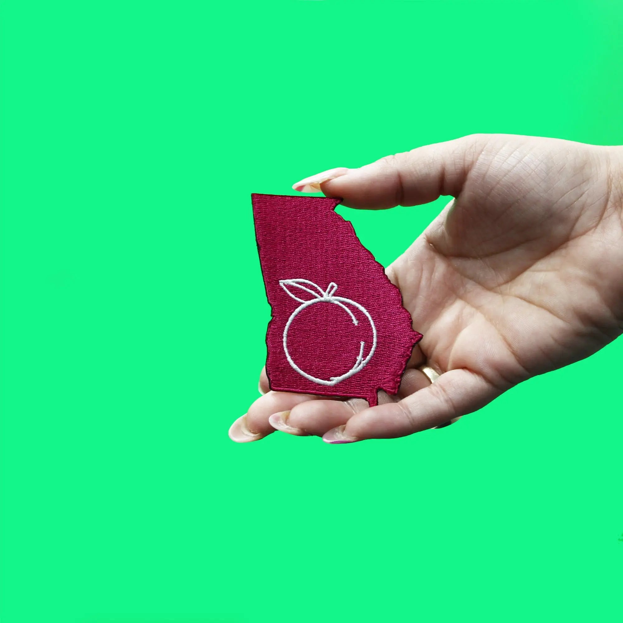 Georgia Peach State Embroidered Iron On Patch