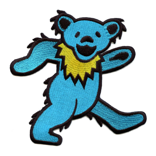 Large Grateful Dead Bears Patch Blue Dancing Bear Embroidered Iron On 
