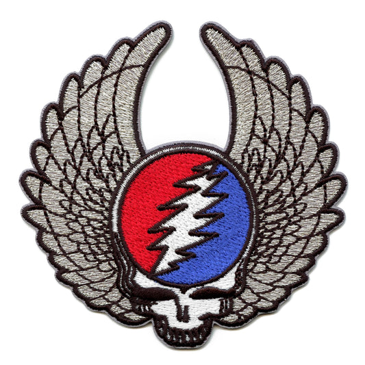 Grateful Dead Bears Patch SYF Silver Wings Embroidered Iron On 