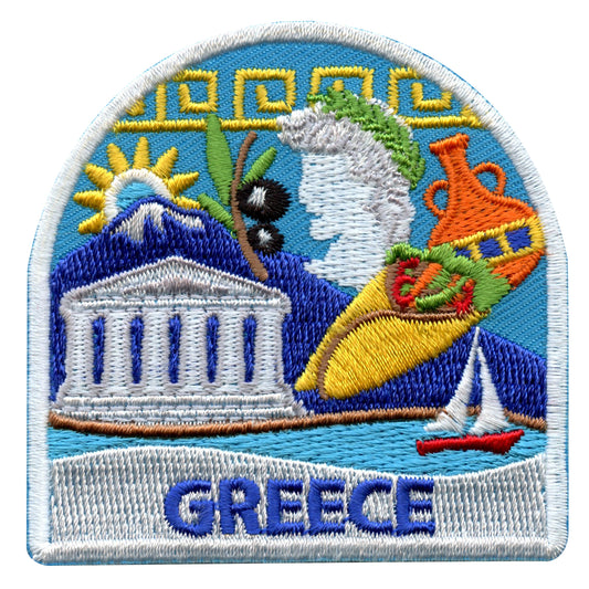 Greece Travel Embroidered Iron On Patch 