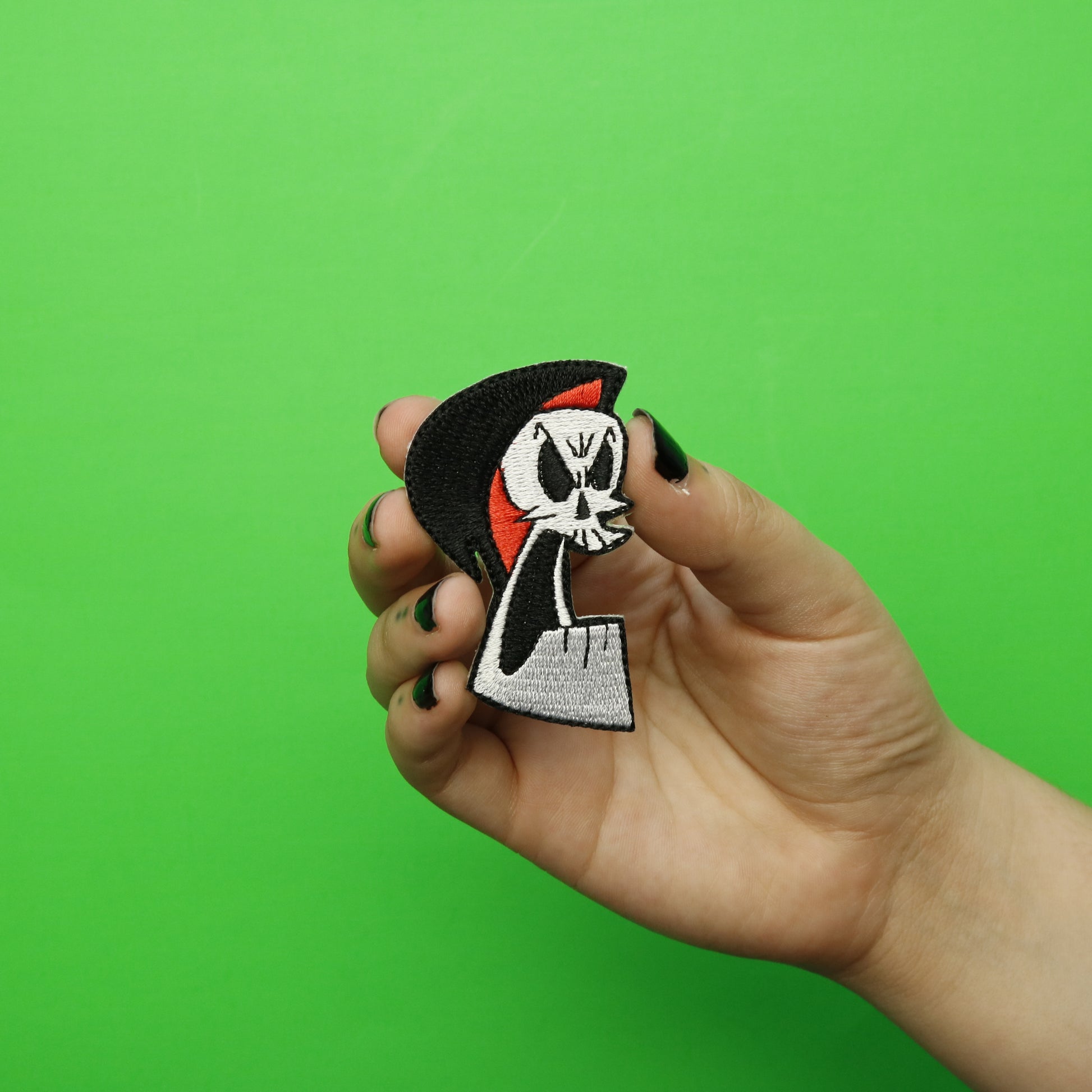 Grim Adventures Of Billy And Mandy Angry Grim Embroidered Iron On Patch