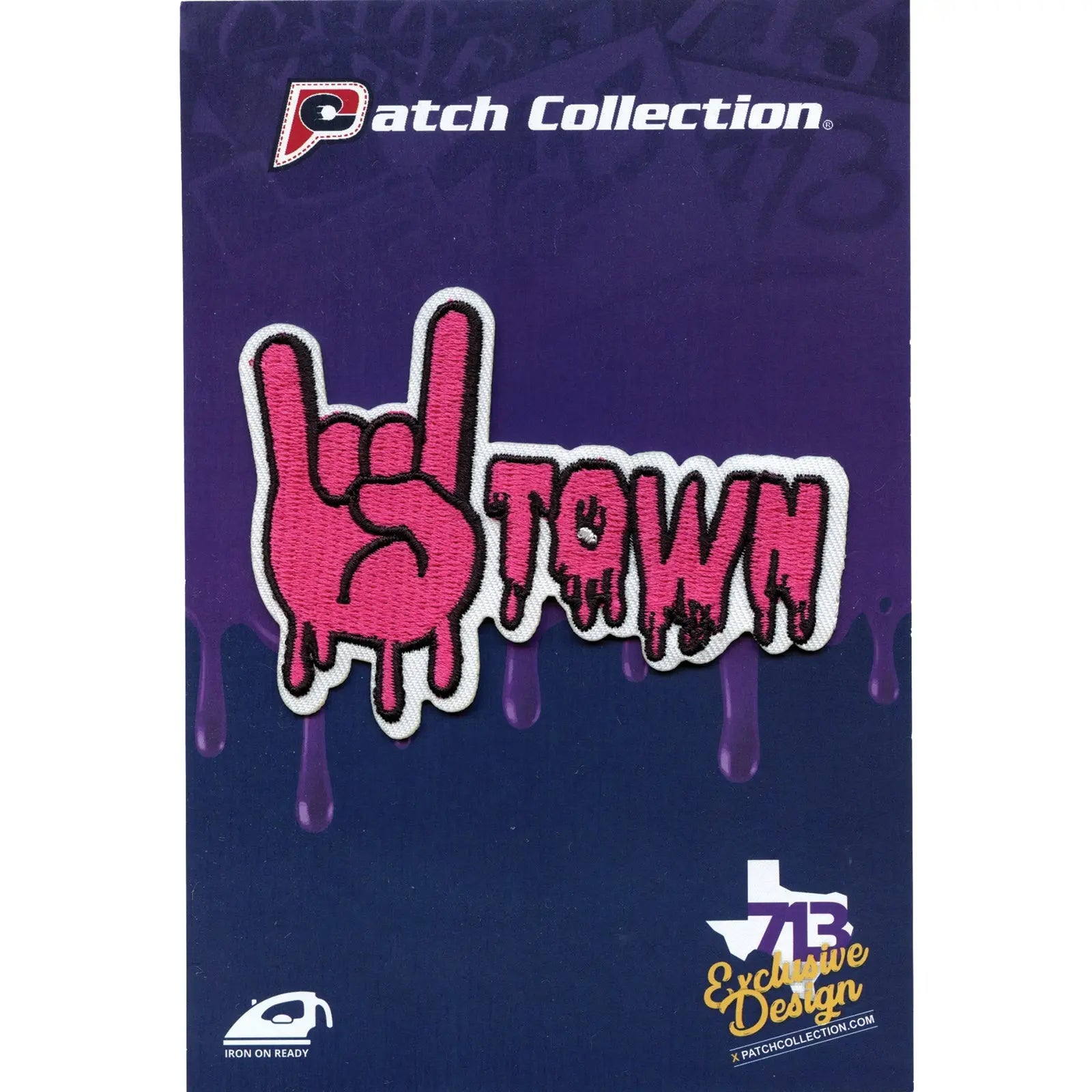 Houston Syrup H-Town Drip With Hand Embroidered Iron On Patch