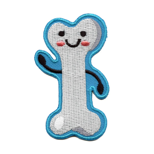 Happy Smiling Bone Patch Science Anatomy Health Embroidered Iron On