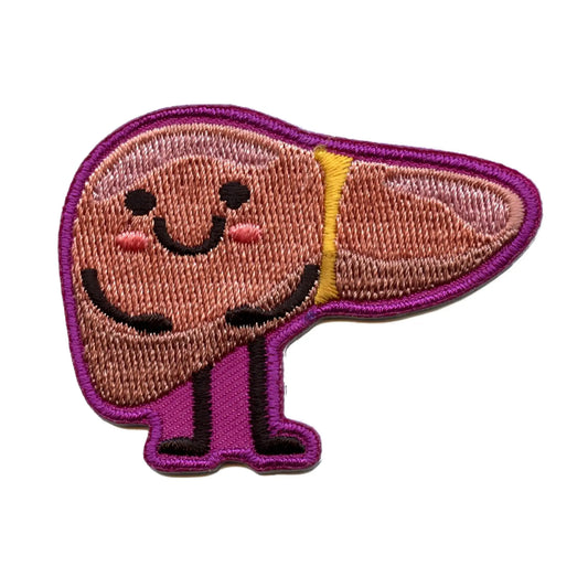 Happy Smiling Liver Patch Science Anatomy Health Embroidered Iron On