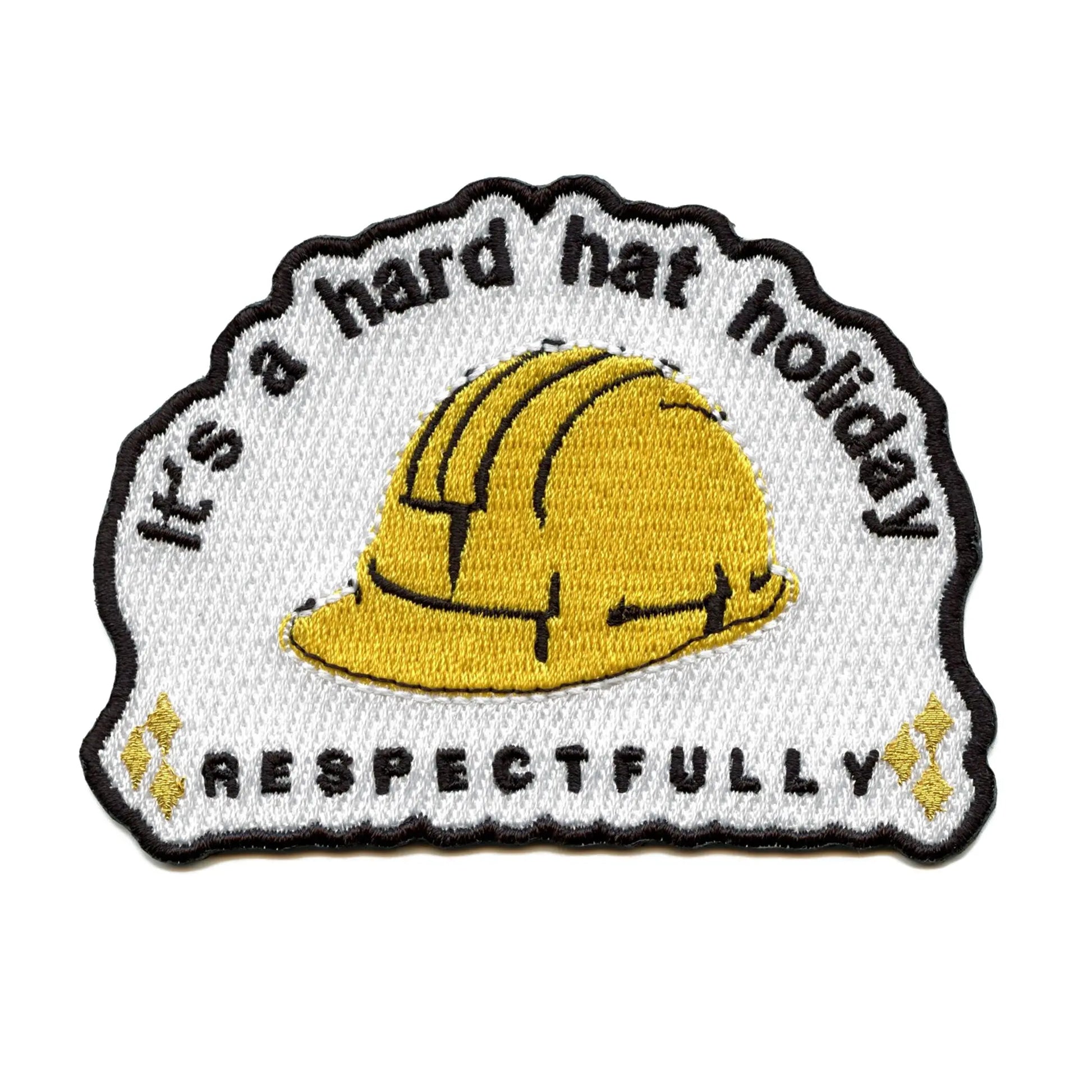 Hard Hat Holiday Patch Funny Viral Meme Embroidered Iron On