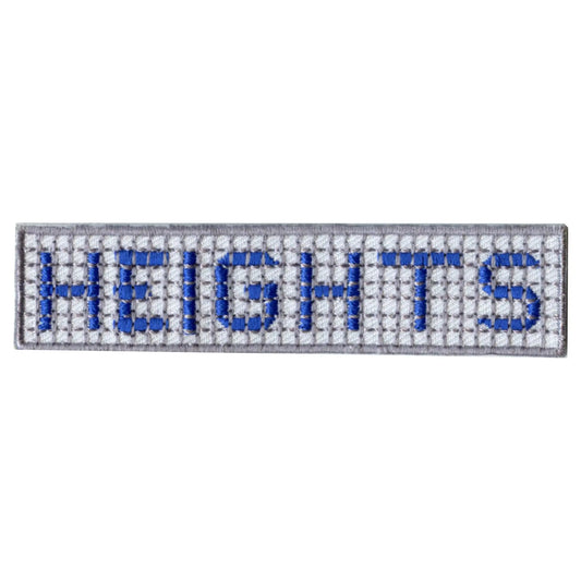 Heights of Houston Blue Tile Curb Street Sign Iron On Embroidered Patch 